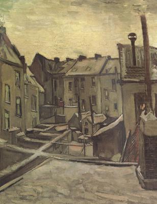 Vincent Van Gogh Backyards of Old Houses in Antwerp in the Snow (nn04) china oil painting image